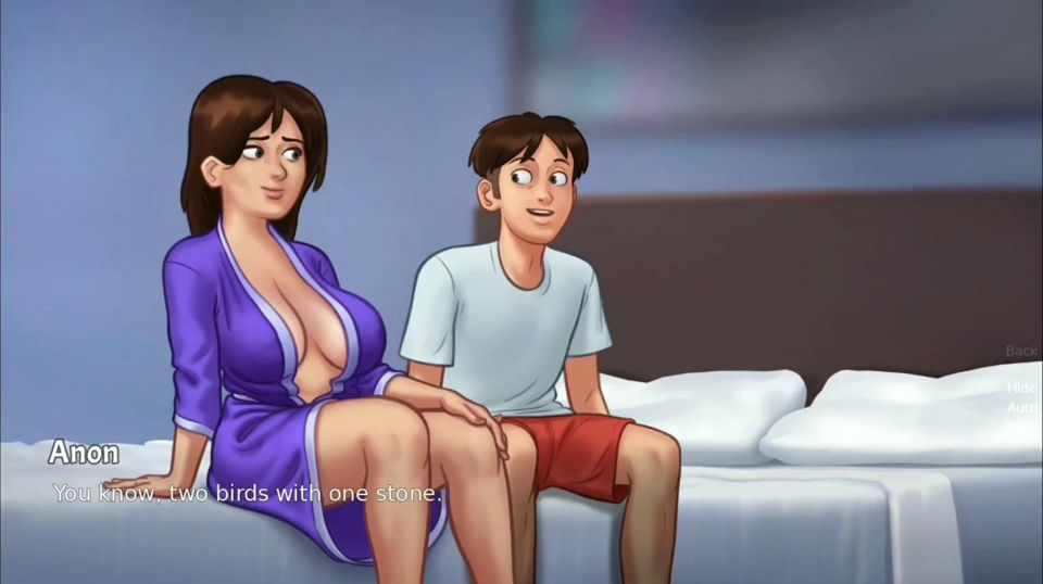 Anon gives Debbie a surprise massage - summer time saga gameplay