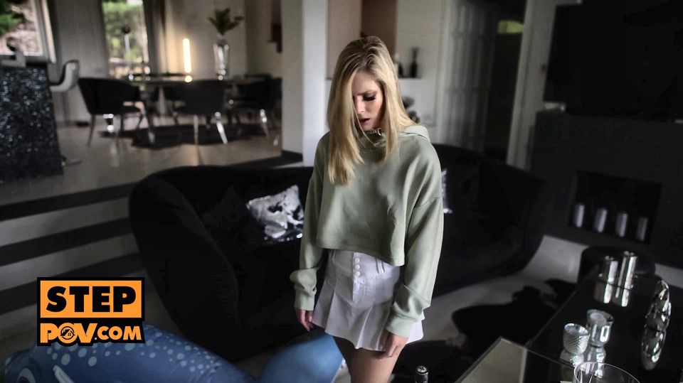 POV - Your petite stepsister Candee Licious will bang you until you cum hard