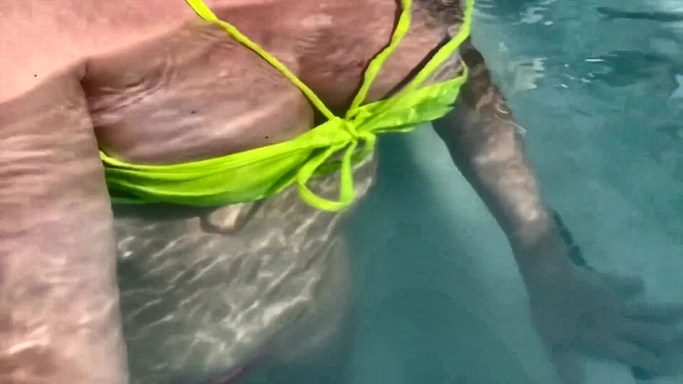 Artemisia Love Swimming in the Pool Flashing Her Big Juicy Boobs and Smoking a Cigarette