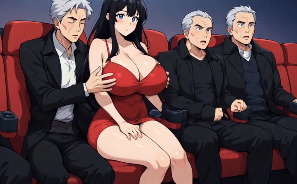 The three of them at a public movie theater ( AI generated )