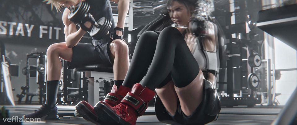 tifa lockhart (final fantasy) Workout sex