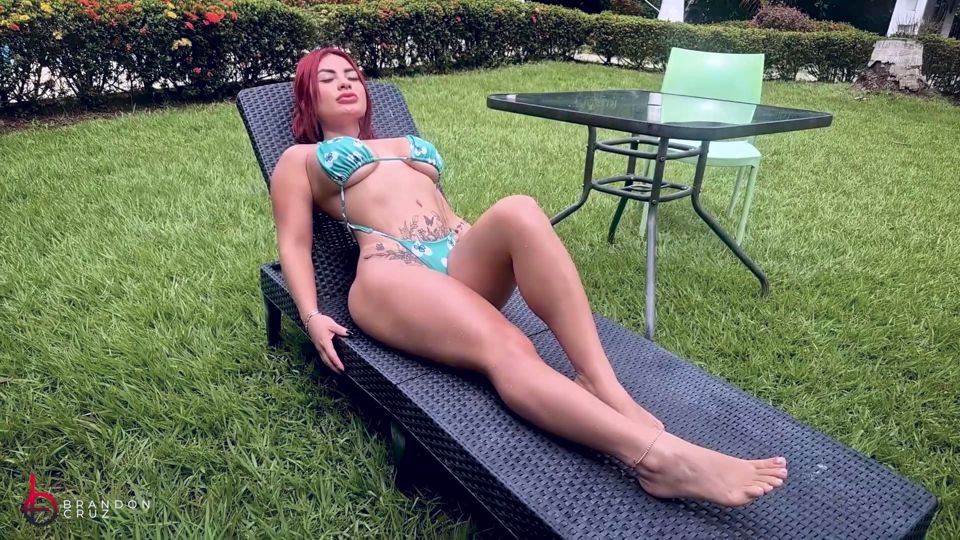 Voyeuristic gardener fucks his horny boss outdoors - Brandon Cruz & Alejandra Palacios