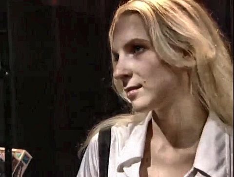Blonde girl having fun with her boyfriend