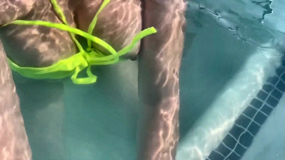 Artemisia Love Flashing Her Perfect Big Tits Underwater and Smoking a Cigarette