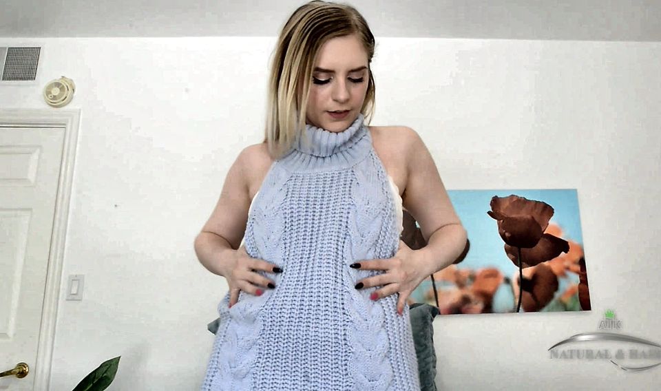 Pale Blonde Dresden Strips Panties Bra High Heels - Flaunts Hairy Pits Pussy Spreads Ass Dirty Talk