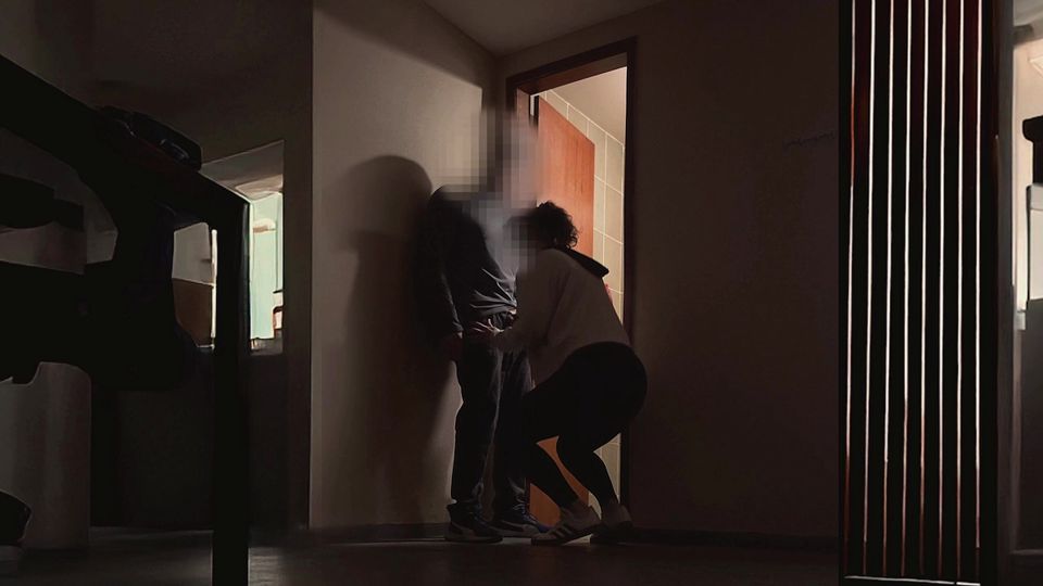 Real Coworkers. Empty Office. Holiday Quickie by the Kitchen Door.