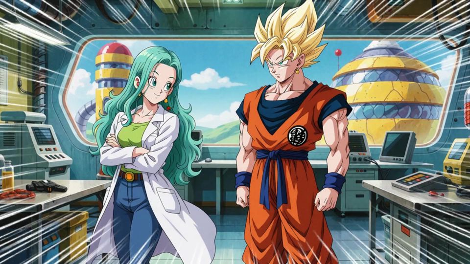 Goku takes advantage of the fact that Vegeta is not there to visit Bulma. Porn in Spanish- AI