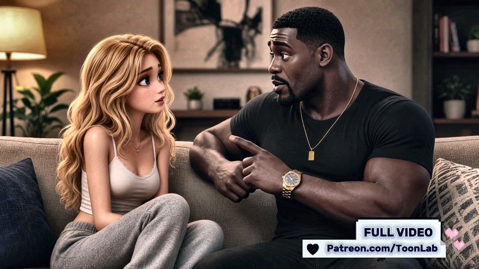 Black Stepdad FUCKED a Sexy Blonde Stepdaughter