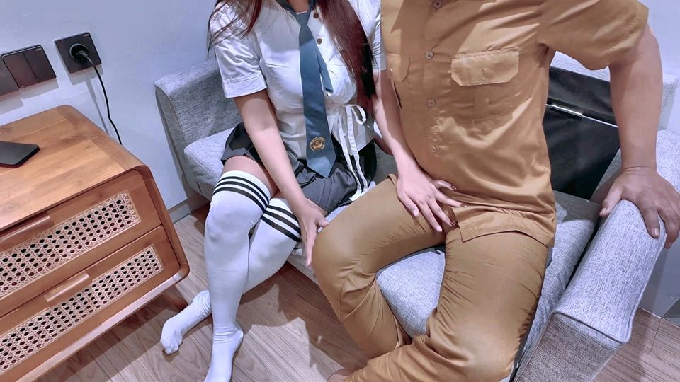Naughty plump high school student involved in affair scandal with school teacher