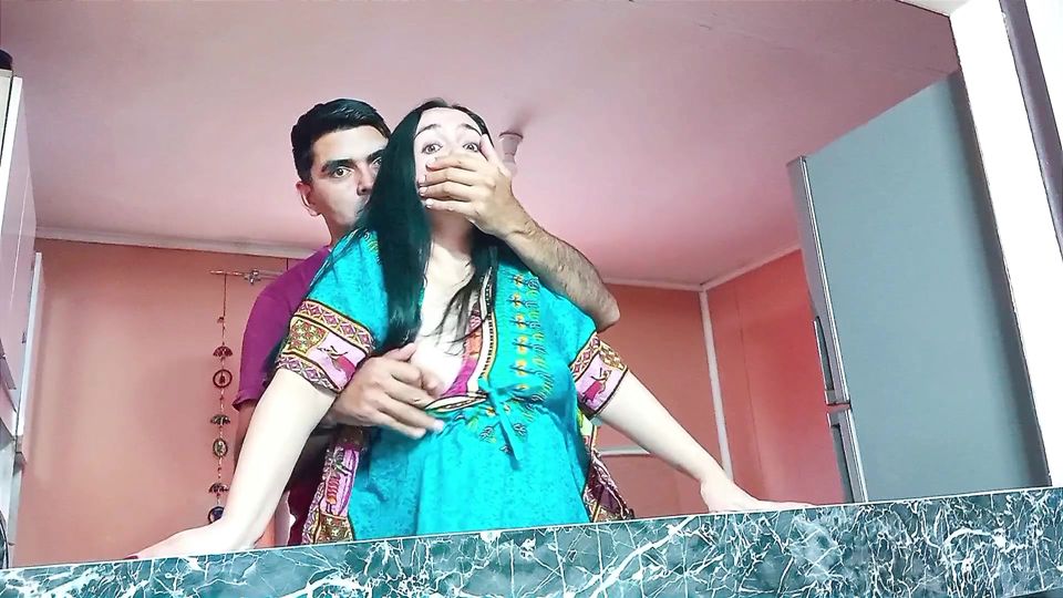 Sex in the kitchen with my horny Indian stepmom.