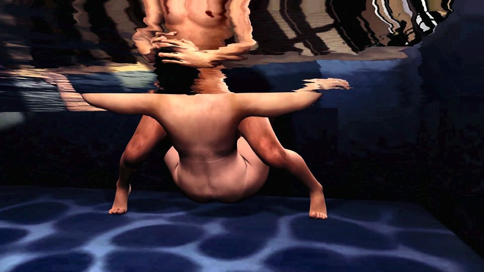 Stepson Using Esmeralda's Throat in an Draining Pool