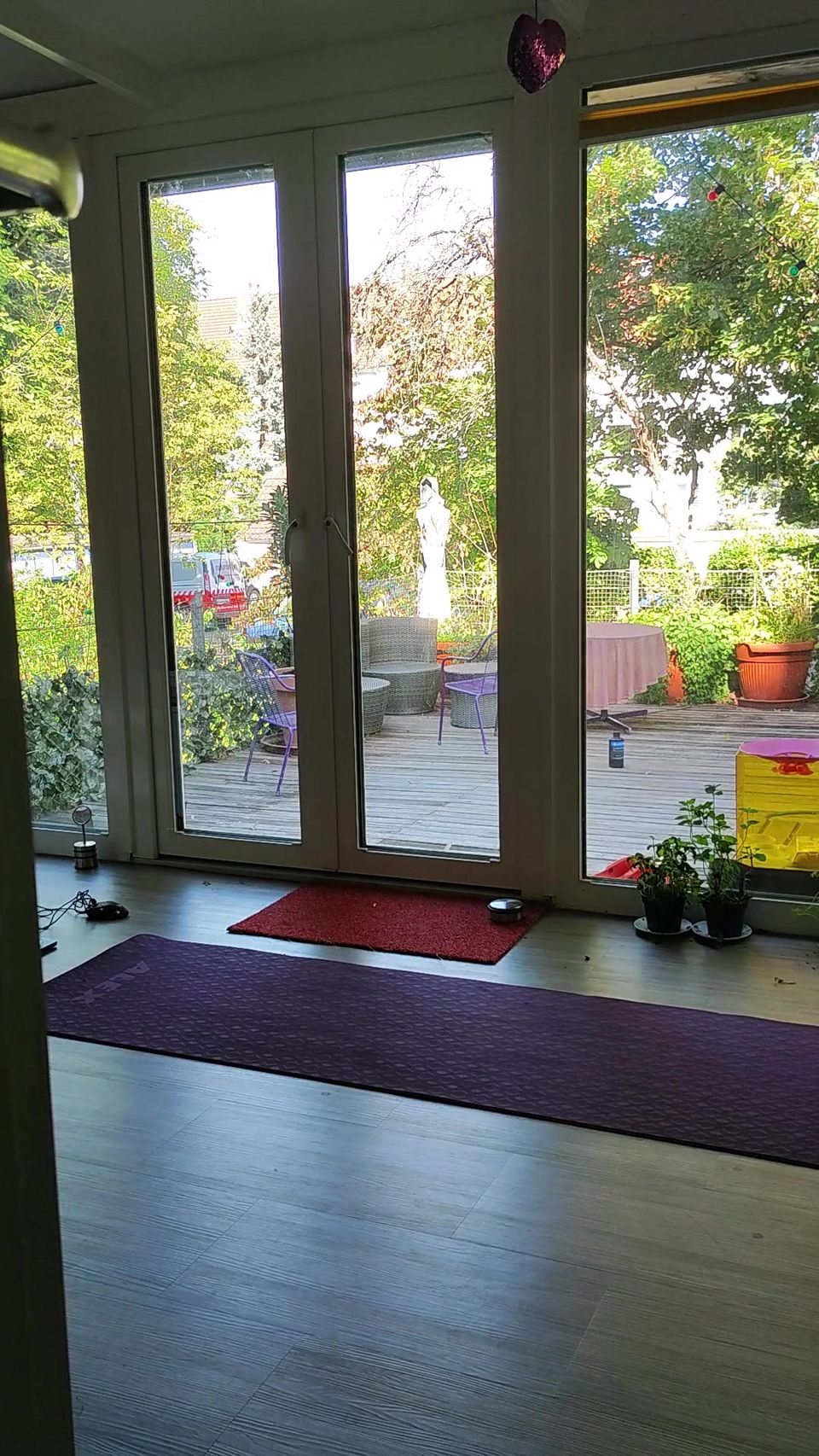 Yoga Princess in Front of Big Windows