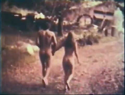 Retro Blonde Beauty Michelle Angelo and Her Friend Like to Walk Naked in the Countryside