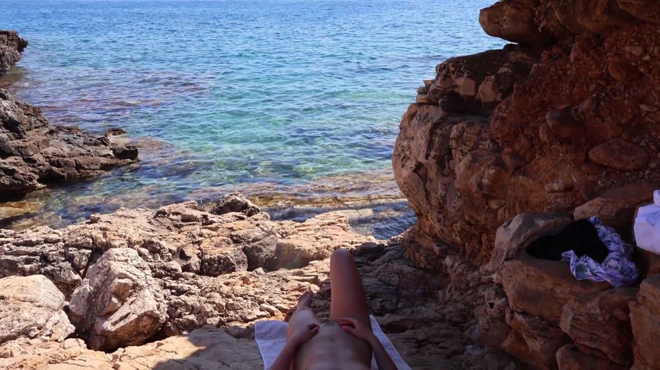 Naked on an Italian Beach - a Stranger Joins Nad Fucks Me