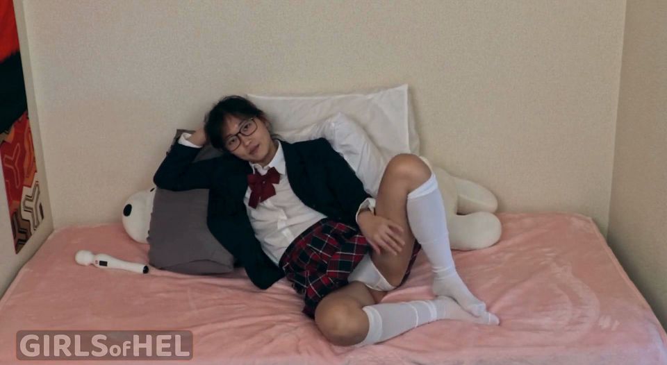 White Panties in Her Mouth - Caught Masturbating After College