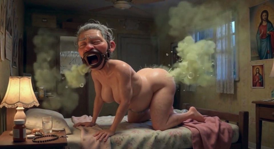 90 Year Old Granny Farting Loud & Smelly in Bedroom