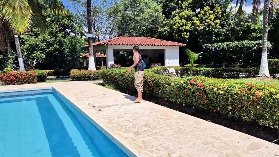 Pool boy fulfills his fantasy of having sex with his busty boss outdoors - Dani Clark & Alejandra Palacios