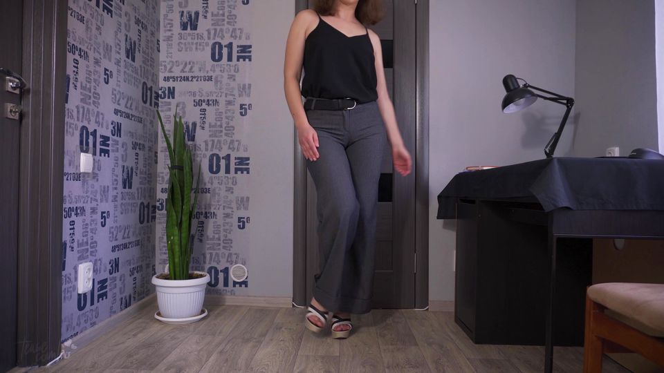 Secretary Modeling Legs And Ass In Tight Trousers