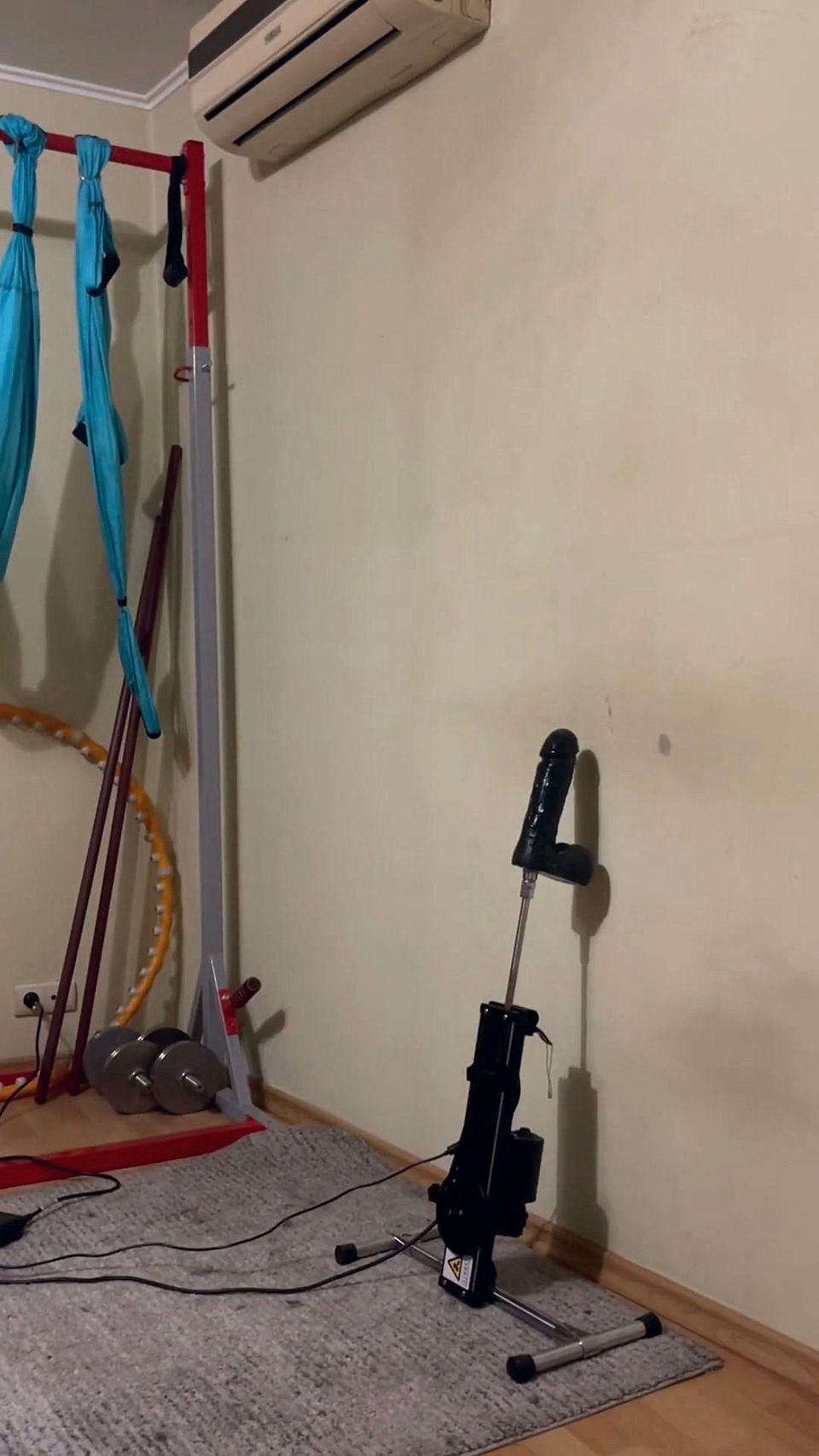 BDSM with Fuckmachine - Stick Spanking, Bondage, Face Slapping, Hair Pulling, Facefuck and Other