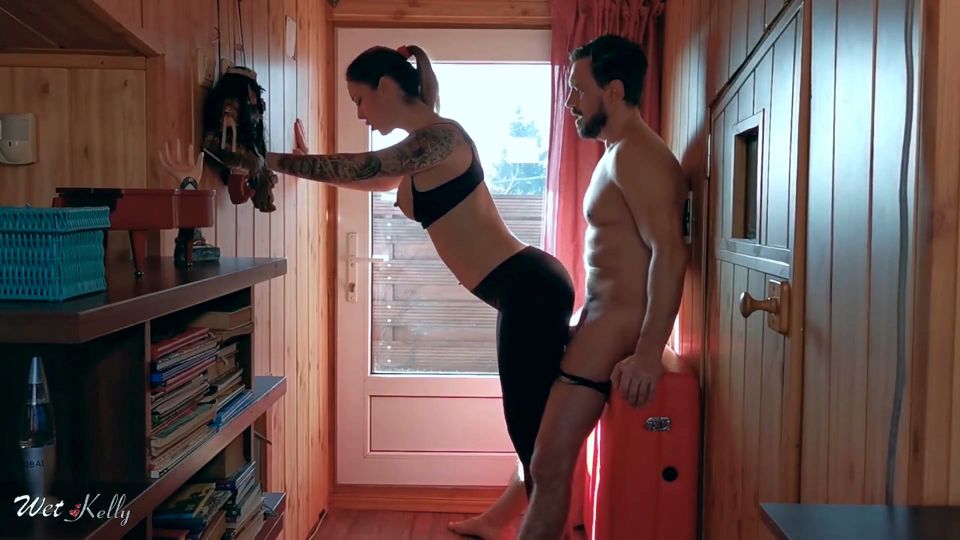 Dry Humping with See Through Leggings and Cum on Ass