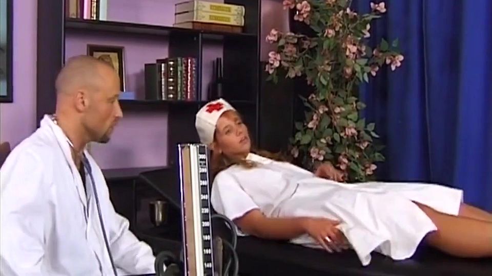 Redhead Nurse Spreads for Doctor Deep Exam