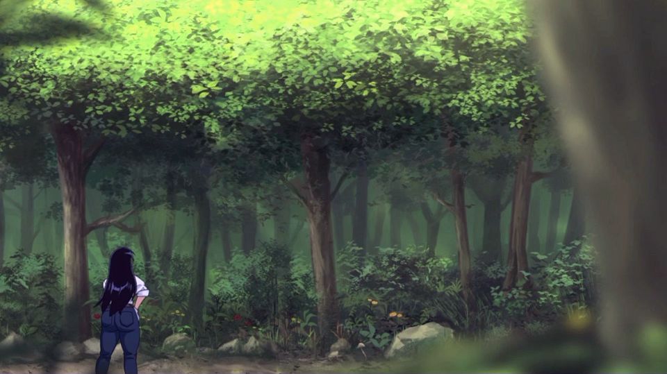 Nagi San PAWG Big Natural Titted Brunette Fucked Hard in the Forest (Cartoon Sex)