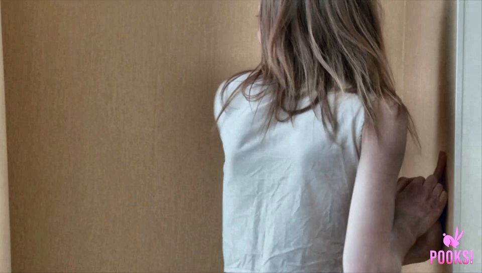 Cute Coed Daisy shakes her ass pale before masturbating!