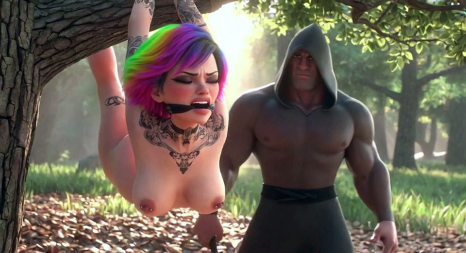Hairy Feminist Bound & Whipped - Merciless Male Domination