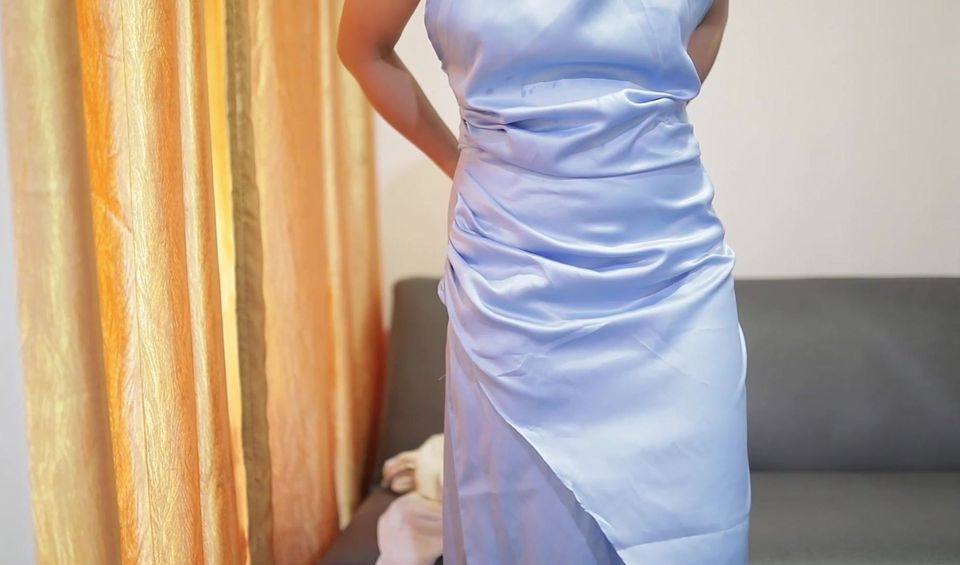big ass asian girl in silk satin dress fuck and cum inside pussy