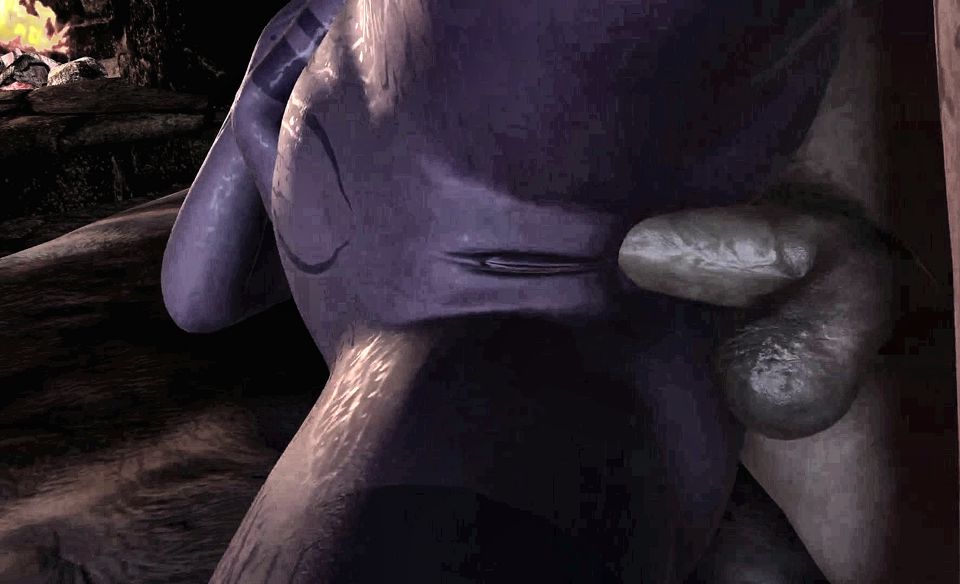 Purple Night Elf in Skyrim Has Side Anal on Bed - Skyrim Porn Parody