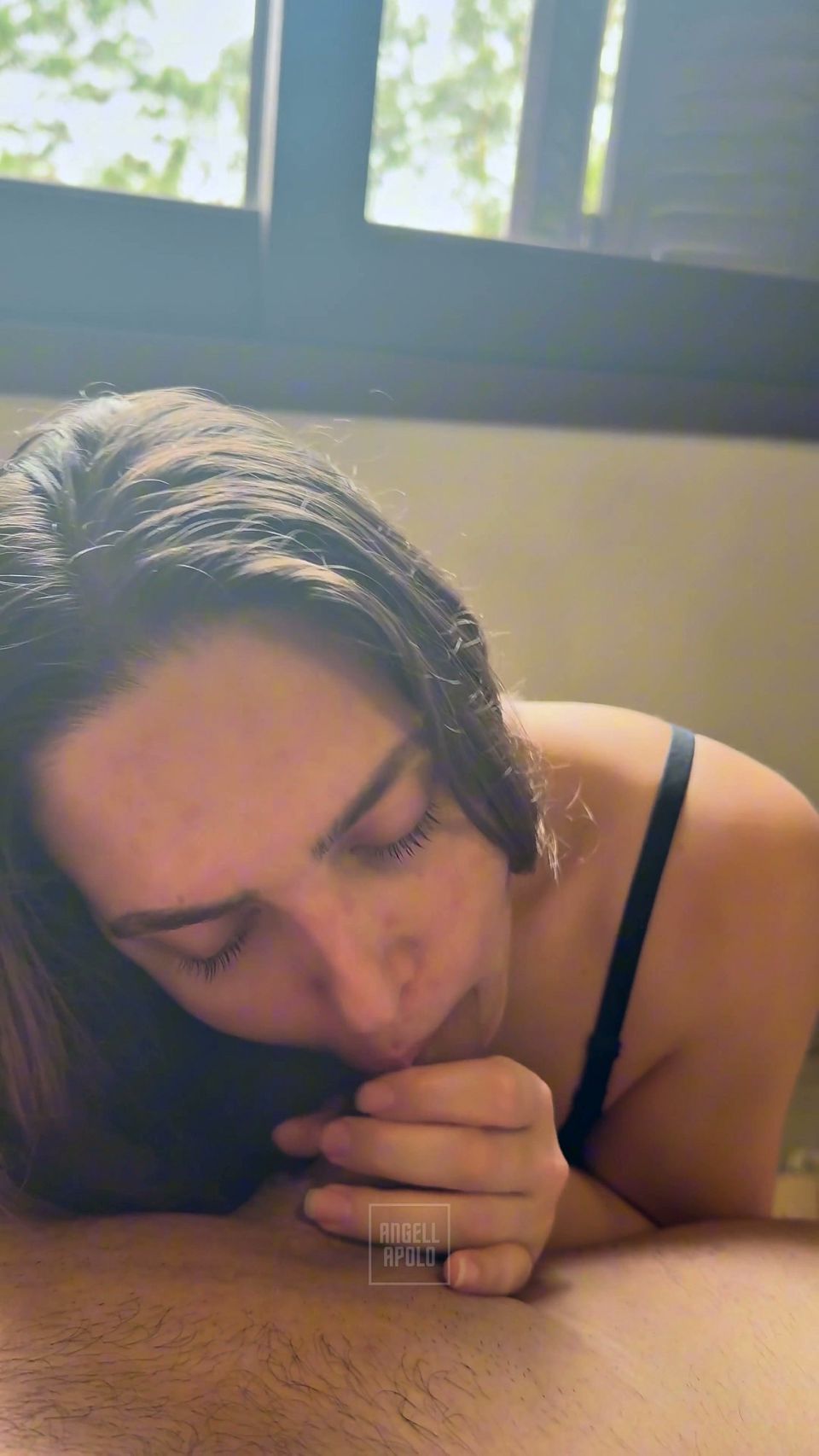 Big Ass Friend Gives a Hot and Drooling Blowjob on My Cock