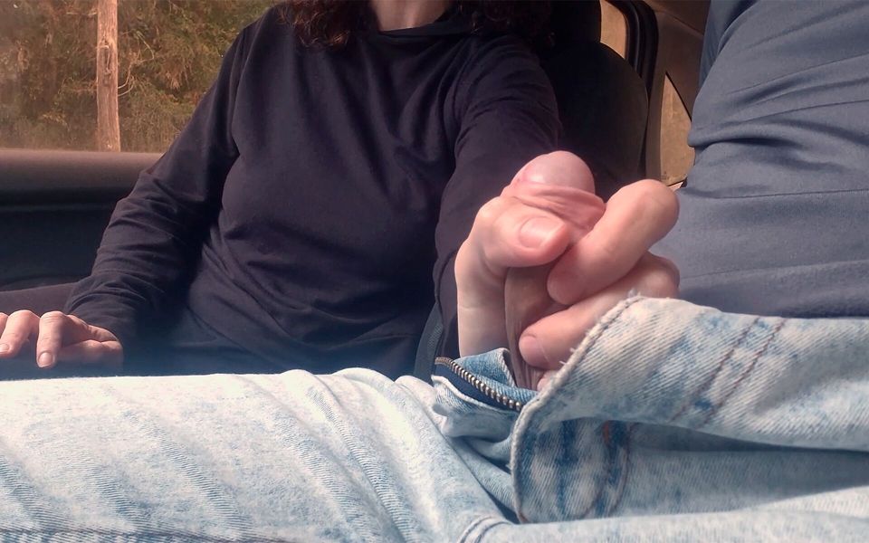 Car Handjob Deal Turns Into a Blowjob - Married Hotwife Can't Oppose and Takes His Load in Her Mouth