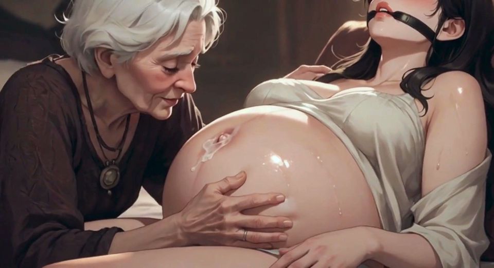 90yo Granny Passionately Licking Pregnant Belly - Very Aroused
