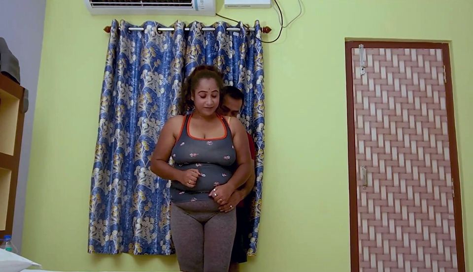 Yoga teacher takes classes with his student and tests her pussy with a big cock