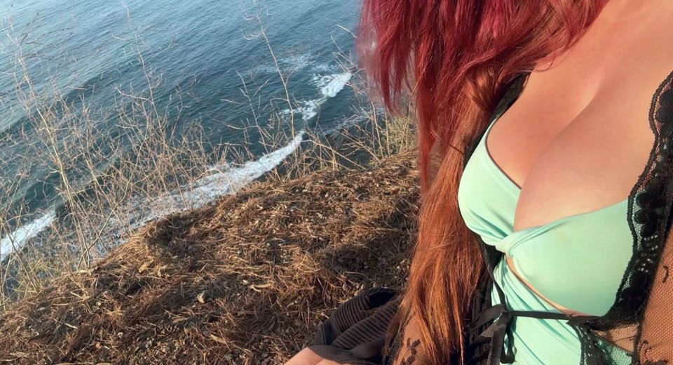 Artemisia Love hot solo big boobs fetish in the nature with a stunning view
