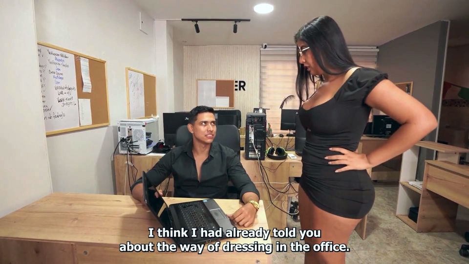 Big Boobed Secretary Makes a Mistake in the Office and Pays with Extra Work to Her Muscular Boss