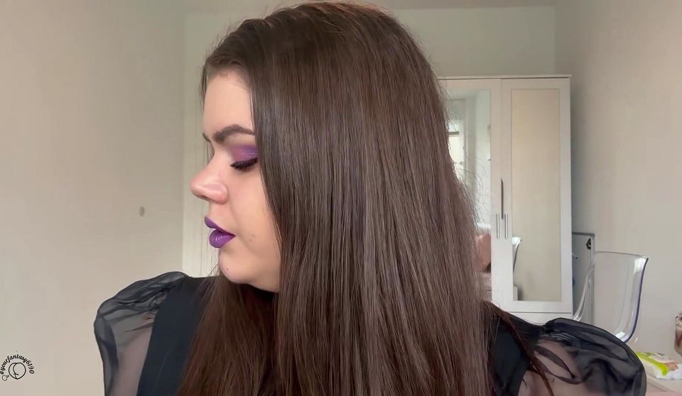 Purple Lipstick Purple Nails Smoking Babe