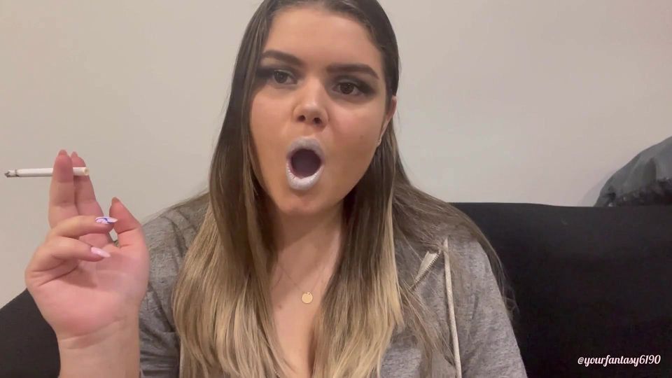 Circles of smoke with silver lipstick
