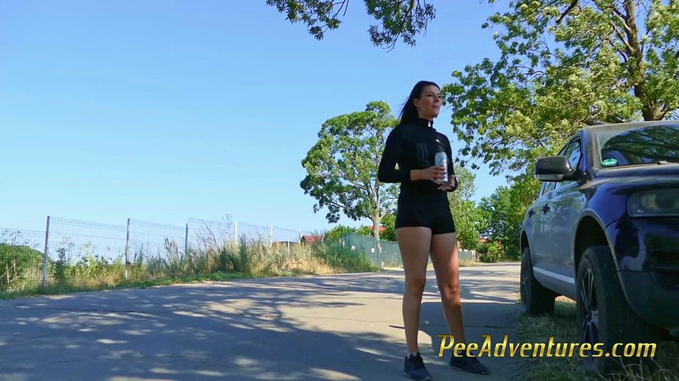 Pee in my shorts standing in a small forest