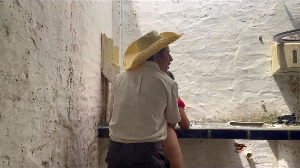 Stepfather fucks his beautiful, busty, big-assed stepdaughter in an abandoned house.