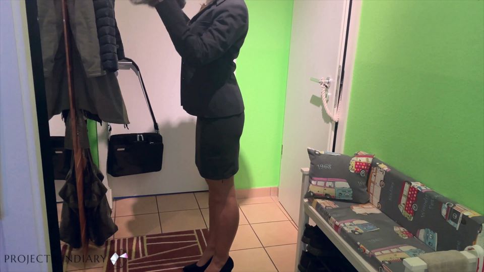 Wife in business look fucked before work