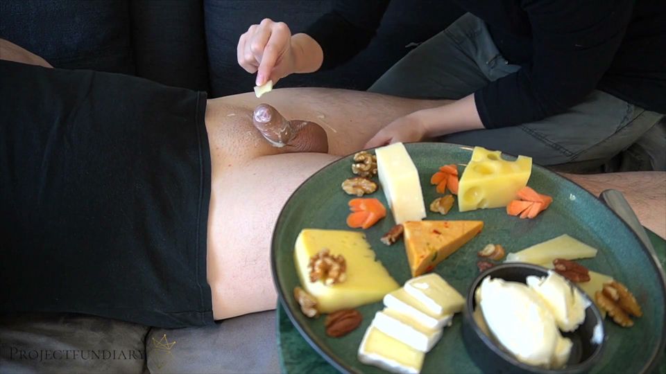 Cheese fetish blowjob with saliva