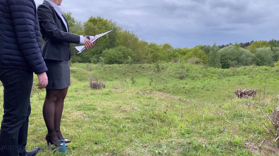 Real estate business woman outdoor fuck