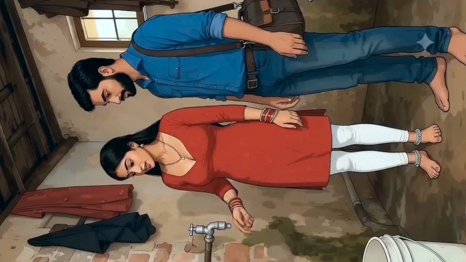 Indian Woman Secret Sex with Plumber Bathroom Cartoon Ai
