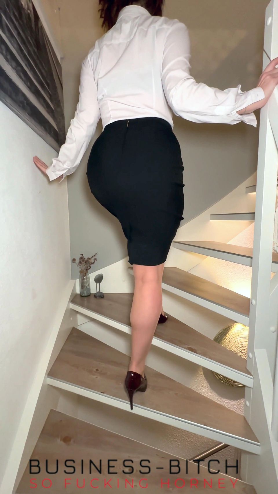 Serious Office Secretary Walking, Undressing and Posing for You - Business-bitch