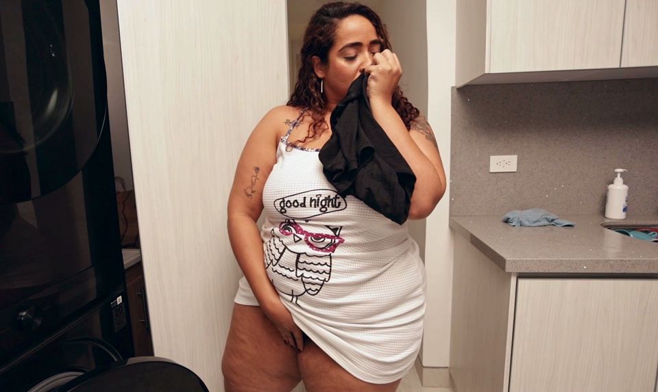 My naughty stepson fucks me while I'm stuck in the washing machine