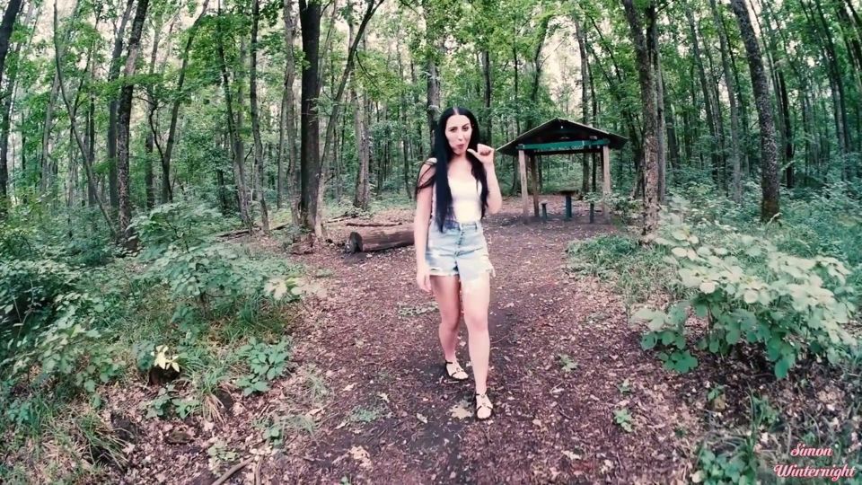 Horny Brunette Teen POV Outdoor Blowjob - Outdoor Cum in Mouth
